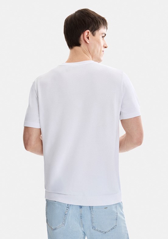 BACKANDBOND - B35S40019 Erkek Beyaz Triko T-Shirt