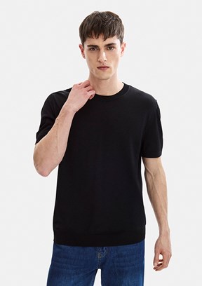 BACKANDBOND - B35S40019 Erkek Siyah Triko T-Shirt
