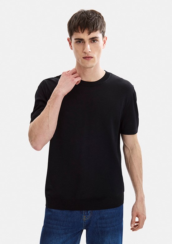 BACKANDBOND - B35S40019 Erkek Siyah Triko T-Shirt