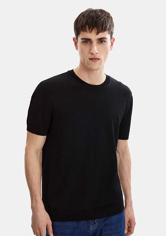BACKANDBOND - B35S40019 Erkek Siyah Triko T-Shirt