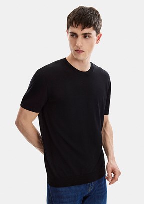 BACKANDBOND - B35S40019 Erkek Siyah Triko T-Shirt
