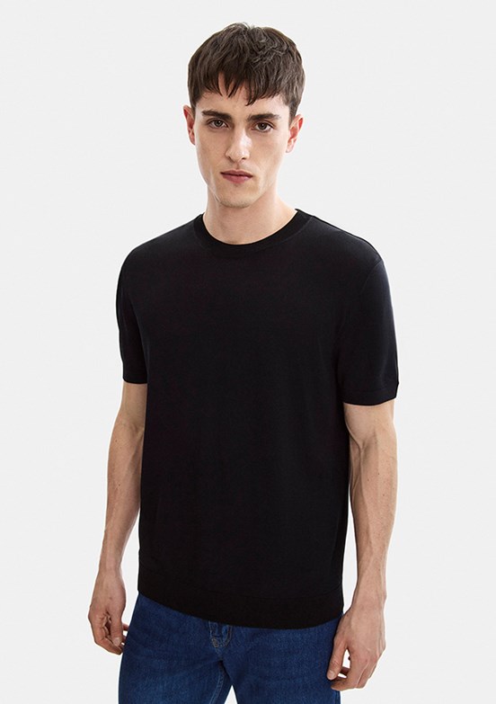BACKANDBOND - B35S40019 Erkek Siyah Triko T-Shirt
