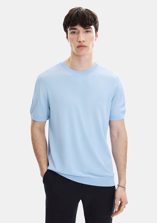 BACKANDBOND - B35S40019 Erkek Mavi Triko T-Shirt