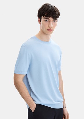 BACKANDBOND - B35S40019 Erkek Mavi Triko T-Shirt