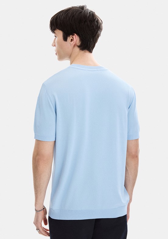 BACKANDBOND - B35S40019 Erkek Mavi Triko T-Shirt