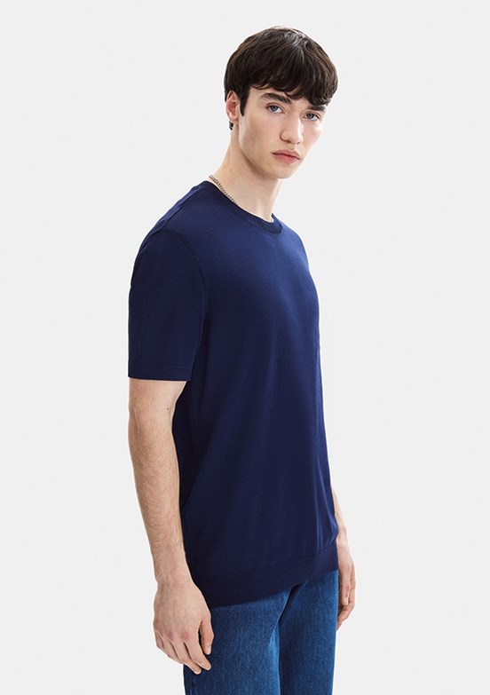 BACKANDBOND - B35S40019 Erkek Lacivert Triko T-Shirt