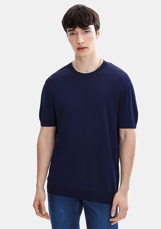 BACKANDBOND - B35S40019 Erkek Lacivert Triko T-Shirt