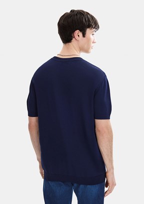 BACKANDBOND - B35S40019 Erkek Lacivert Triko T-Shirt
