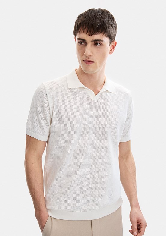 BACKANDBOND - B35S40030 Erkek Beyaz Triko T-Shirt