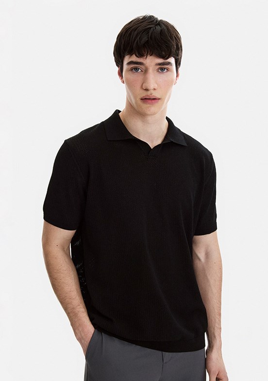 BACKANDBOND - B35S40030 Erkek Siyah Triko T-Shirt