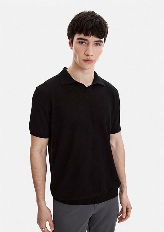 BACKANDBOND - B35S40030 Erkek Siyah Triko T-Shirt