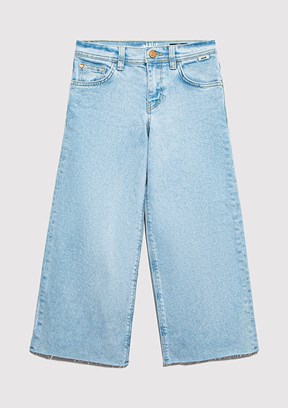 MAVİ Lory - M7010036-84473 Kız Çocuk Mavi Bol Paça Jean Pantolon