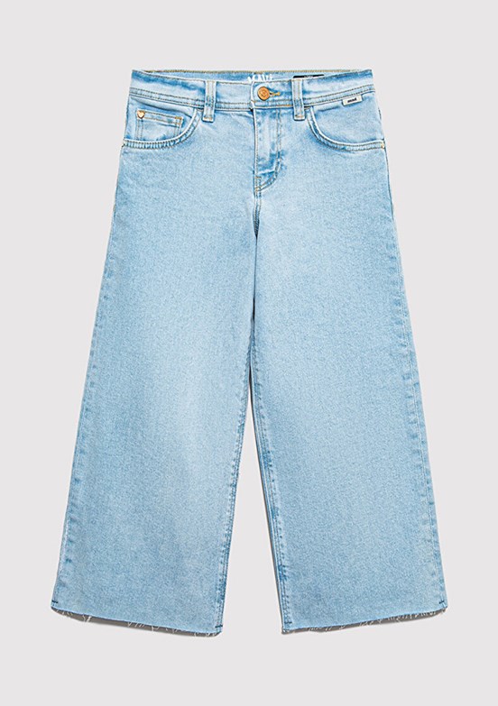 MAVİ Lory - M7010036-84473 Kız Çocuk Mavi Bol Paça Jean Pantolon