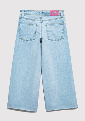 MAVİ Lory - M7010036-84473 Kız Çocuk Mavi Bol Paça Jean Pantolon