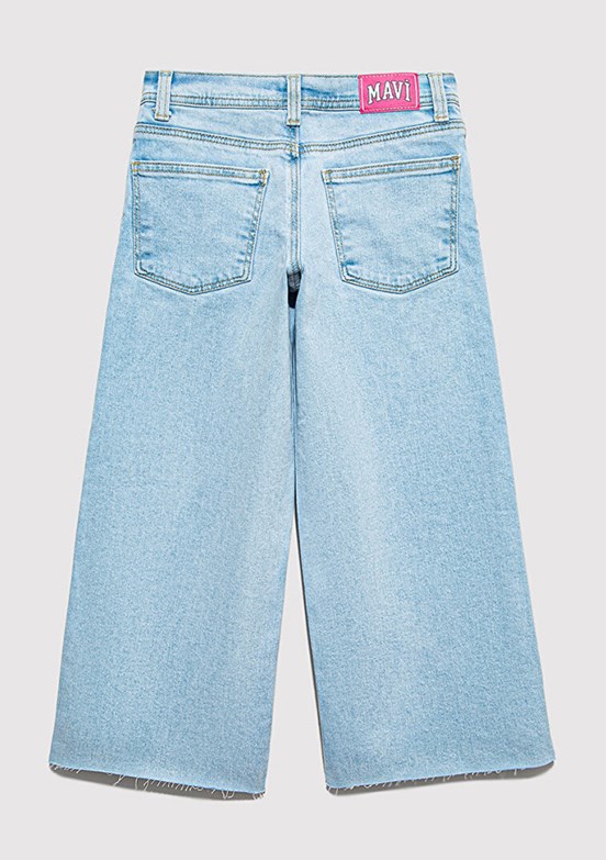 MAVİ Lory - M7010036-84473 Kız Çocuk Mavi Bol Paça Jean Pantolon