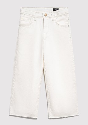 MAVİ Lory - M7010036-89487 Kız Çocuk Beyaz Bol Paça Jean Pantolon