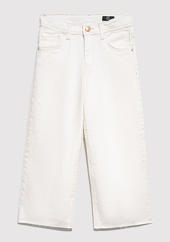 MAVİ Lory - M7010036-89487 Kız Çocuk Beyaz Bol Paça Jean Pantolon