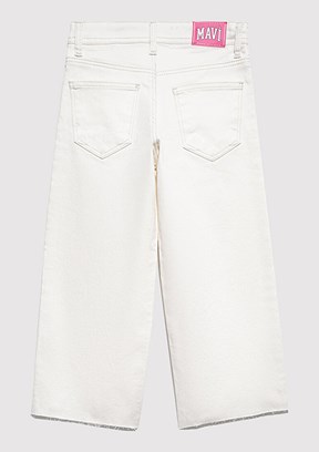 MAVİ Lory - M7010036-89487 Kız Çocuk Beyaz Bol Paça Jean Pantolon
