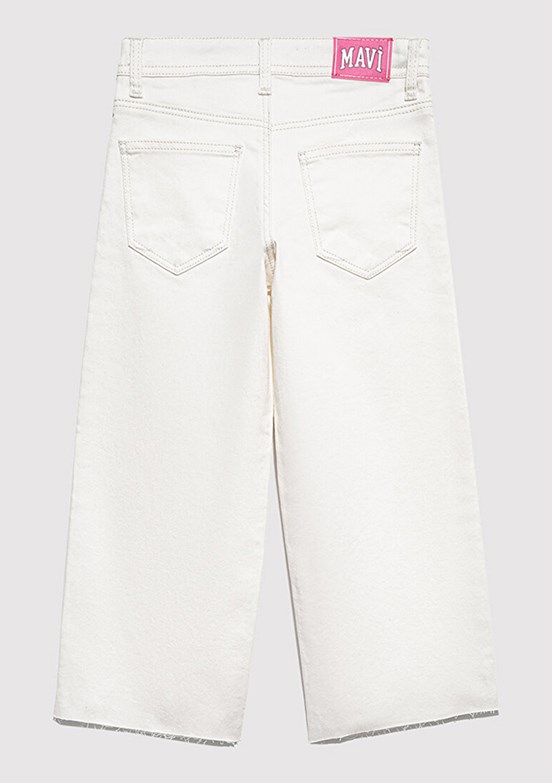 MAVİ Lory - M7010036-89487 Kız Çocuk Beyaz Bol Paça Jean Pantolon