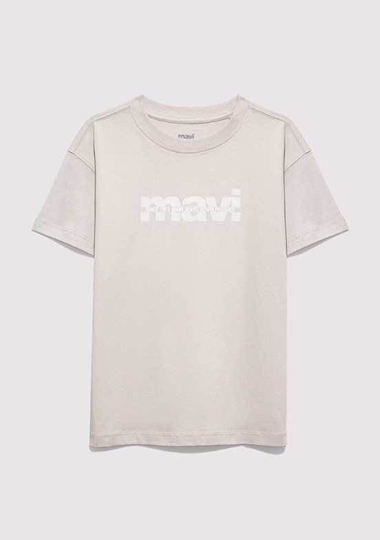 MAVİ - M6610444-90782 Erkek Çocuk Gri Baskılı T-Shirt