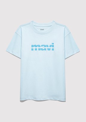 MAVİ - M6610444-91361 Erkek Çocuk Mavi Baskılı T-Shirt