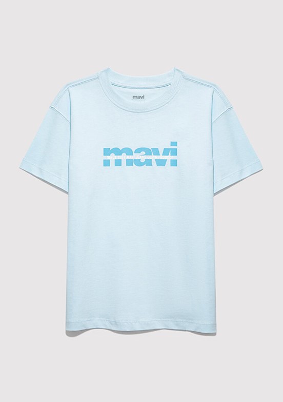 MAVİ - M6610444-91361 Erkek Çocuk Mavi Baskılı T-Shirt