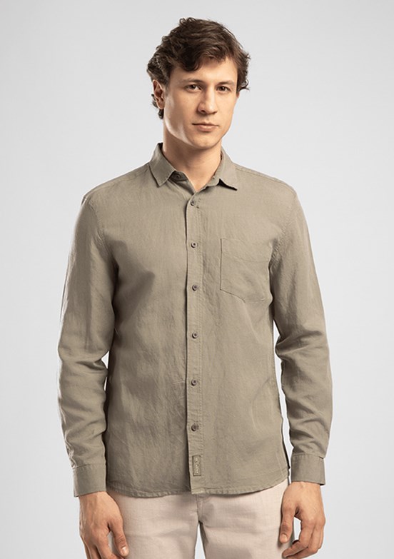 LEE COOPER Russo - 262 LCM 241006 Erkek Yeşil Uzun Kol Gömlek