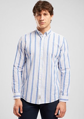 LEE COOPER - 262 LCM 241009 Erkek Lacivert Uzun Kol Gömlek