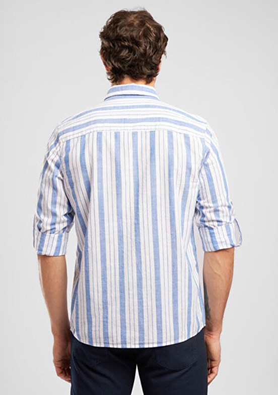 LEE COOPER - 262 LCM 241009 Erkek Lacivert Uzun Kol Gömlek