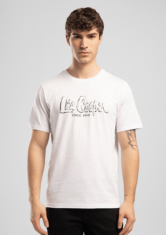 LEE COOPER Drawos - 262 LCM 242005 Erkek Beyaz O Yaka T-Shirt