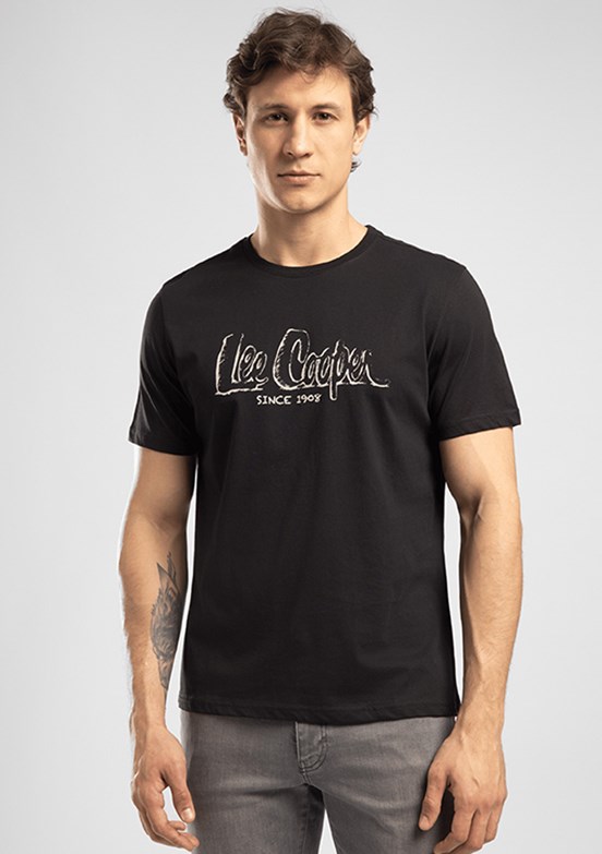LEE COOPER Drawos - 262 LCM 242005 Erkek Siyah O Yaka T-Shirt