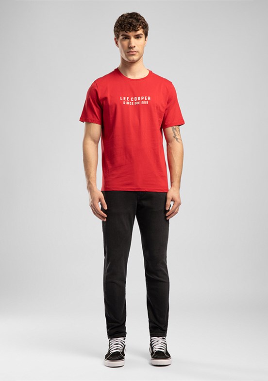 LEE COOPER Ansel - 262 LCM 242031 Erkek Kırmızı O Yaka T-Shirt