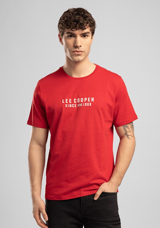 LEE COOPER Ansel - 262 LCM 242031 Erkek Kırmızı O Yaka T-Shirt