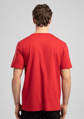 LEE COOPER Logos - 262 LCM 242033 Erkek Kırmızı O Yaka T-Shirt