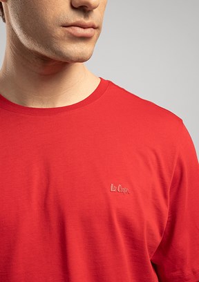 LEE COOPER Logos - 262 LCM 242033 Erkek Kırmızı O Yaka T-Shirt