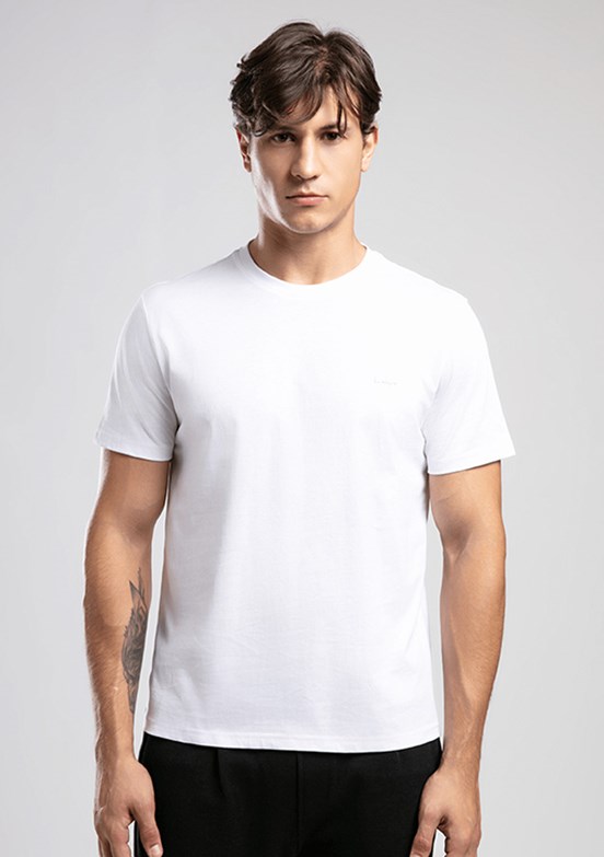LEE COOPER Logos - 262 LCM 242033 Erkek Beyaz O Yaka T-Shirt