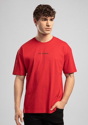 LEE COOPER Aylex - 262 LCM 242036 Erkek Kırmızı O Yaka T-Shirt