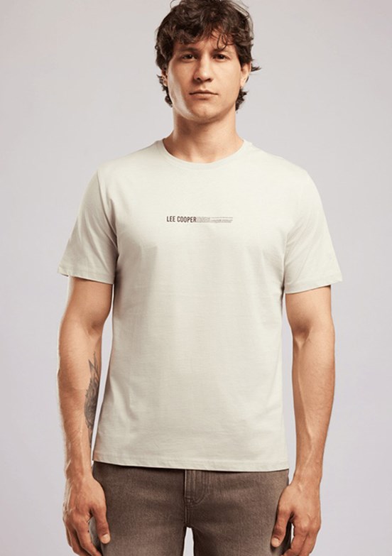 LEE COOPER Elvis - 262 LCM 242006 Erkek Bej O Yaka T-Shirt