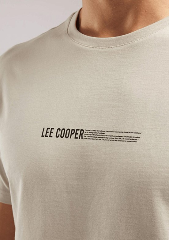 LEE COOPER Elvis - 262 LCM 242006 Erkek Bej O Yaka T-Shirt