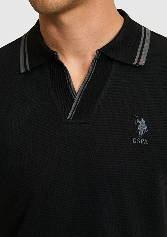 US POLO ASSN - Erkek Siyah Slim T-Shirt