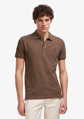 US POLO ASSN Erkek Kahverengi Slim T-Shirt