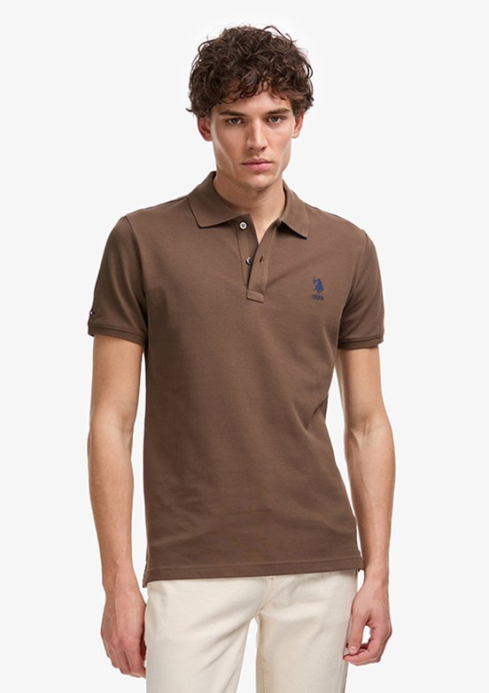 US POLO ASSN Erkek Kahverengi Slim T-Shirt