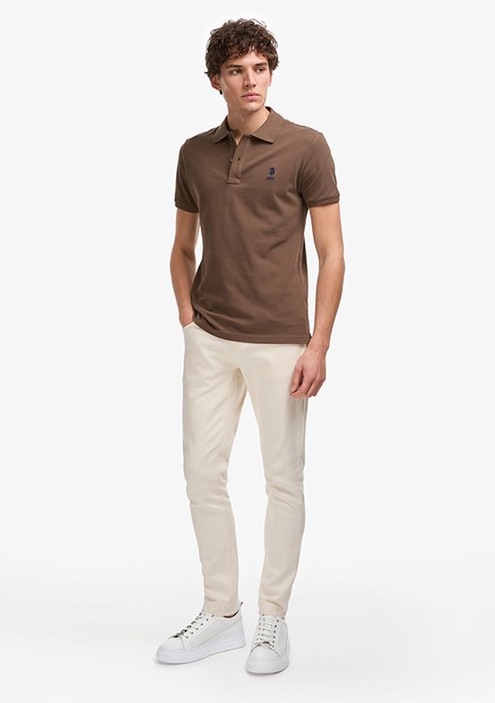 US POLO ASSN Erkek Kahverengi Slim T-Shirt