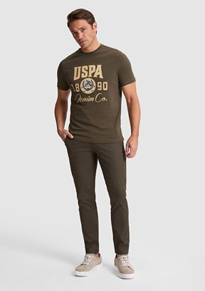 US POLO ASSN - Erkek Yeşil Chino Pantolon