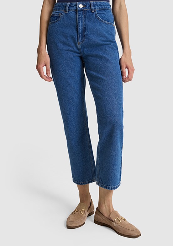 PİERRE CARDİN - Kadın Mavi Straight Jean Pantolon