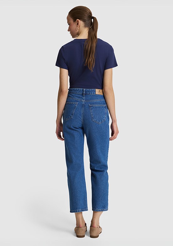 PİERRE CARDİN - Kadın Mavi Straight Jean Pantolon