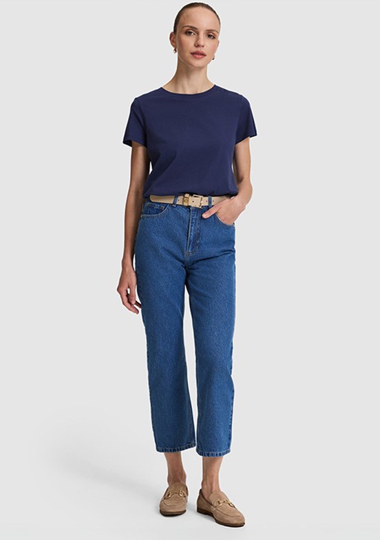 PİERRE CARDİN - Kadın Mavi Straight Jean Pantolon