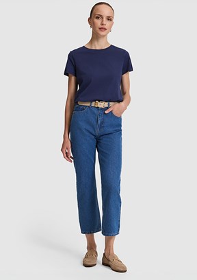 PİERRE CARDİN - Kadın Mavi Straight Jean Pantolon