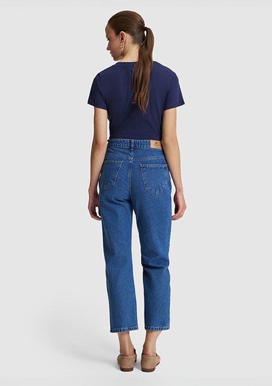PİERRE CARDİN - Kadın Mavi Straight Jean Pantolon