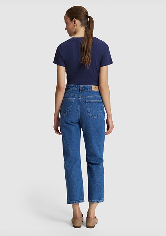 PİERRE CARDİN - Kadın Mavi Straight Jean Pantolon